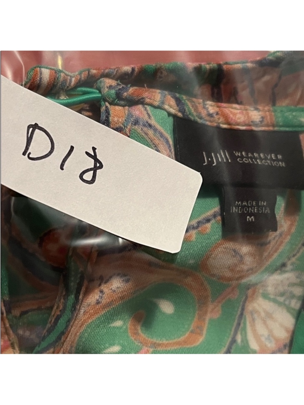 J. Jill Wearever Collection Green Paisley Midi Dress Side Slit Size M - Picture 11 of 11